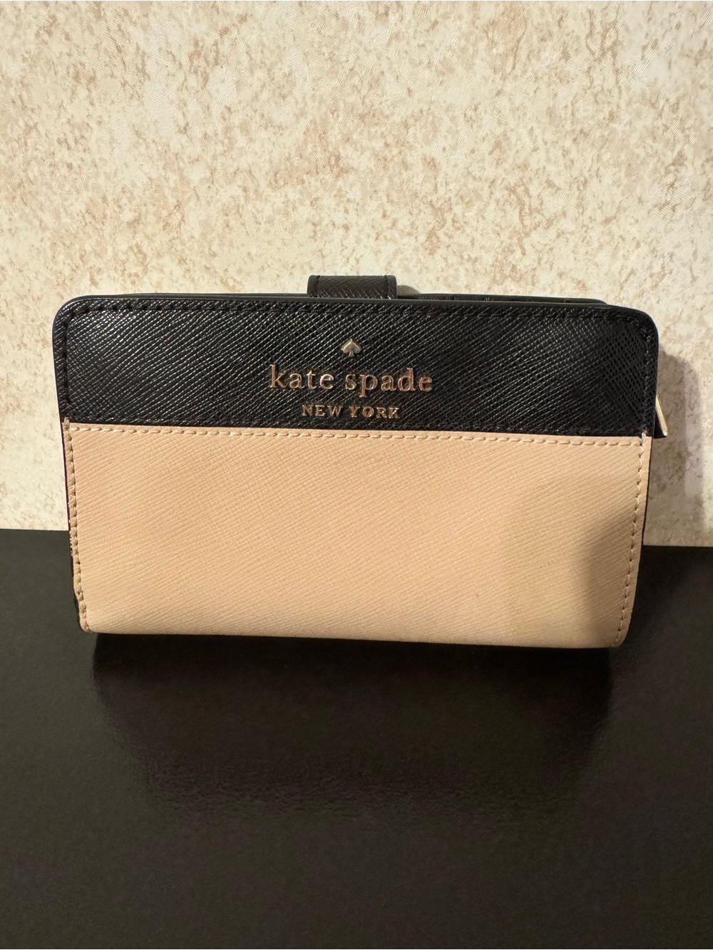 kate spade Two-Tone Black and Beige Bi-Fold Wallet